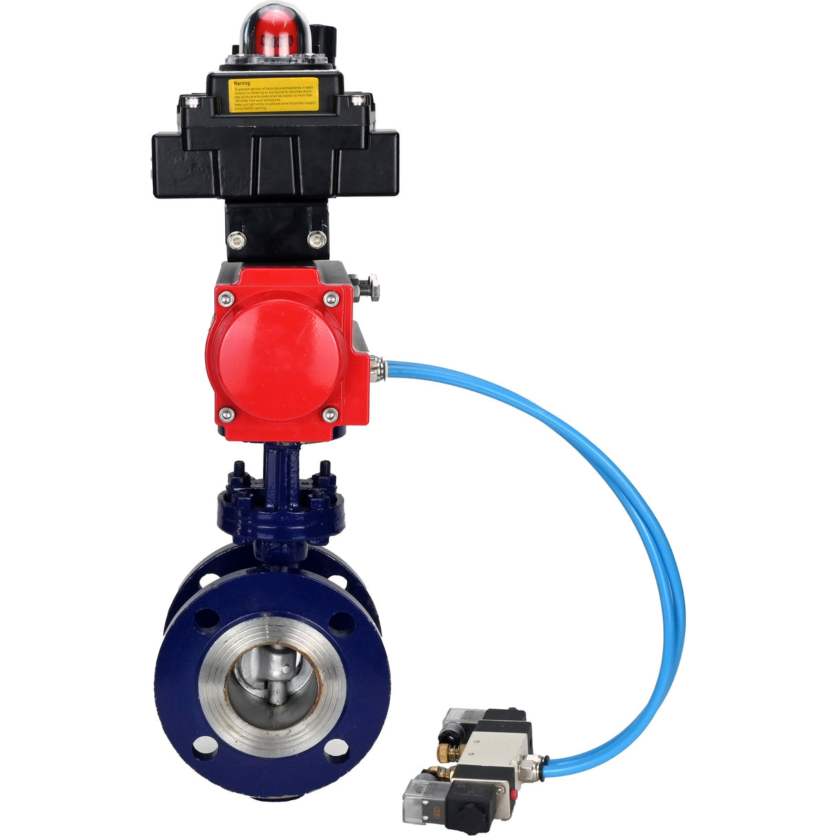 Vanne papillon d'eau Elephant WBV3EX-3431M-1W-F-ISO, matériau du corps - Acier au carbone, matériau du disque - Acier inoxydable AISI 304, joint - Métal, actionneur pneumatique PA-SA avec ressorts de rappel, 4V320-10 220V, BKV APL-410N EX BPV AFC2000