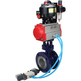 Vanne papillon d'eau Elephant WBV3EX-3432M-1W-F-ISO, matériau du corps - Acier au carbone, matériau du disque - Acier inoxydable AISI 316, joint - Métal, actionneur pneumatique PA-SA avec ressorts de rappel, 4V320-10 220V, BKV APL-510N EX, BPV AFC2000