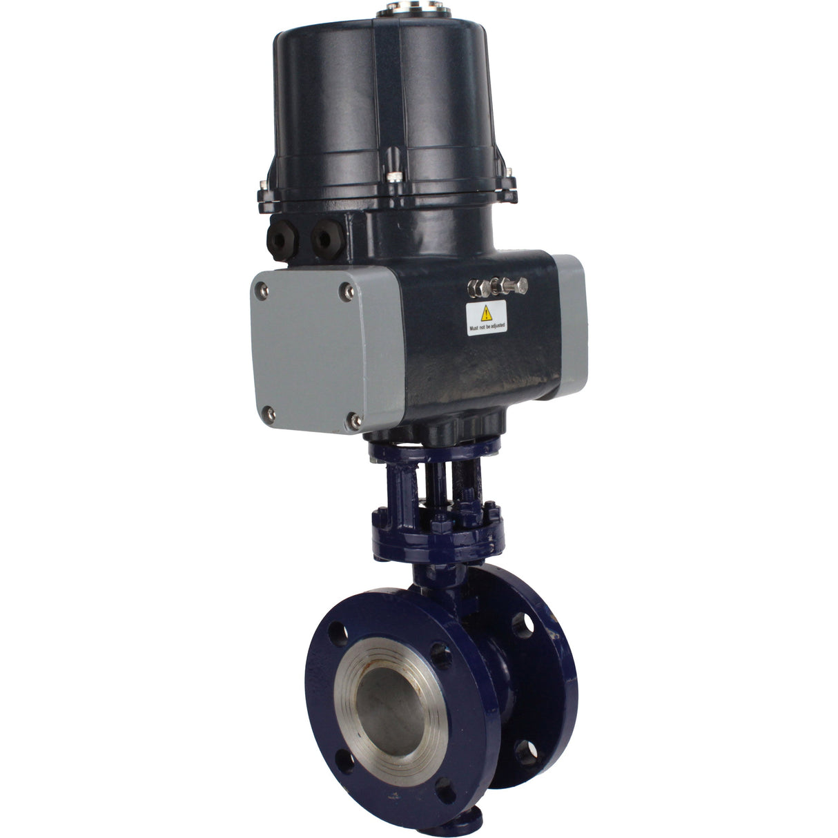 Butterfly valves with triple eccentricity Elephant WBV3EX-3431M-1W-F-ISO flanged, body - carbon steel WCB, disc - stainless steel 304, seal - METAL, with electric quarter turn actuator Elephant QTSA-N-EM-O0-220VAC