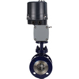 Butterfly valves with triple eccentricity Elephant WBV3EX-3431M-1W-F-ISO flanged, body - carbon steel WCB, disc - stainless steel 304, seal - METAL, with electric quarter turn actuator Elephant QTSA-N-EM-O0-220VAC