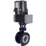 Butterfly valves with triple eccentricity Elephant WBV3EX-3431M-1W-F-ISO flanged, body - carbon steel WCB, disc - stainless steel 304, seal - METAL, with electric quarter turn actuator Elephant QTSA-N-EM-O0-220VAC