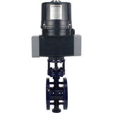 Butterfly valves with triple eccentricity Elephant WBV3EX-3431M-1W-F-ISO flanged, body - carbon steel WCB, disc - stainless steel 304, seal - METAL, with electric quarter turn actuator Elephant QTSA-N-EM-O0-220VAC