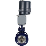 Butterfly valves with triple eccentricity Elephant WBV3EX-3431M-1W-F-ISO flanged, body - carbon steel WCB, disc - stainless steel 304, seal - METAL, with electric quarter turn actuator Elephant QTSA-N-EM-O0-220VAC