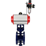 Vanne papillon d'eau Elephant WBV3EX-3431M-1W-F-ISO, matériau du corps - Acier au carbone, matériau du disque - Acier inoxydable AISI 304, joint - Métal, actionneur pneumatique PA-SA avec ressorts de rappel, 4M310-08 24V BPV AFC2000