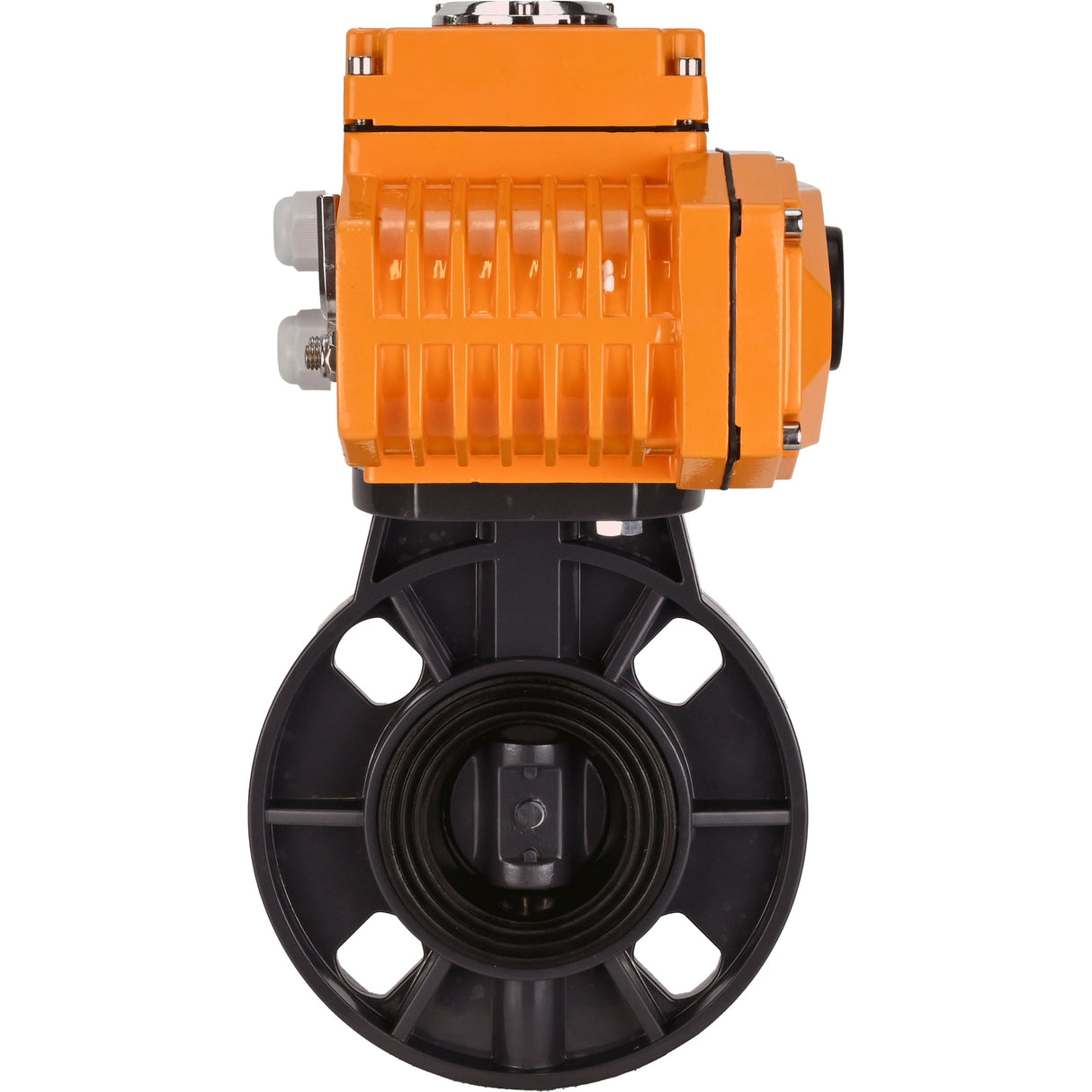 Butterfly valves Elephant WBV4242E-2W-Fb-ISO, body material - UPVC, disc material - UPVC, seal - EPDM, with quarter-turn actuator QT-N-EM-O1-380VAC-U1 380V HARK