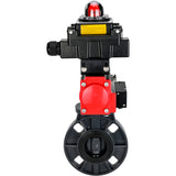 Butterfly valves Elephant WBV4242E-2W-Fb-ISO, body material - UPVC, disc material - UPVC, seal - EPDM, with pneumatic actuator double action PA-DA, pneumatic distributor 4M310-08 24V and LSU APL-410N EX
