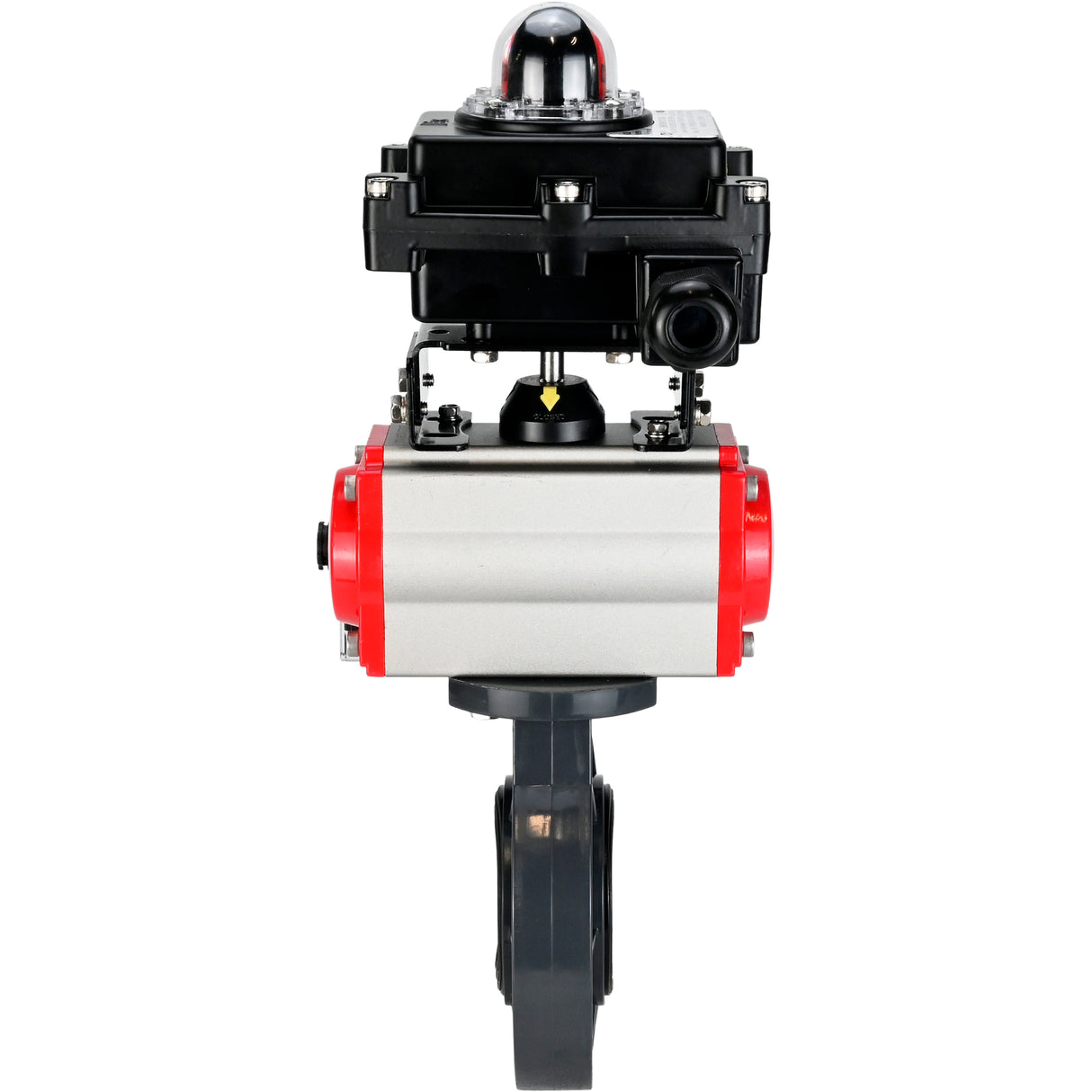 Butterfly valves Elephant WBV4242E-2W-Fb-ISO, body material - UPVC, disc material - UPVC, seal - EPDM, with pneumatic actuator double action PA-DA, pneumatic distributor 4M310-08 24V and LSU APL-410N EX