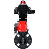 Butterfly valves Elephant WBV4242E-2W-Fb-ISO, body material - UPVC, disc material - UPVC, seal - EPDM, with pneumatic actuator double action PA-DA, pneumatic distributor 4M310-08 24V and LSU APL-410N EX