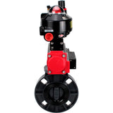 Butterfly valves Elephant WBV4242E-2W-Fb-ISO, body material - UPVC, disc material - UPVC, seal - EPDM, with pneumatic actuator double action PA-DA, pneumatic distributor 4M310-08 220V, LSU APL-510N EX and ATU AFC2000