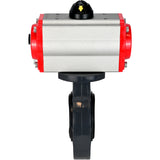 Butterfly valves Elephant WBV4242E-2W-Fb-ISO, body material - UPVC, disc material - UPVC, seal - EPDM, with pneumatic actuator double action PA-DA and pneumatic distributor 4M310-08 24V