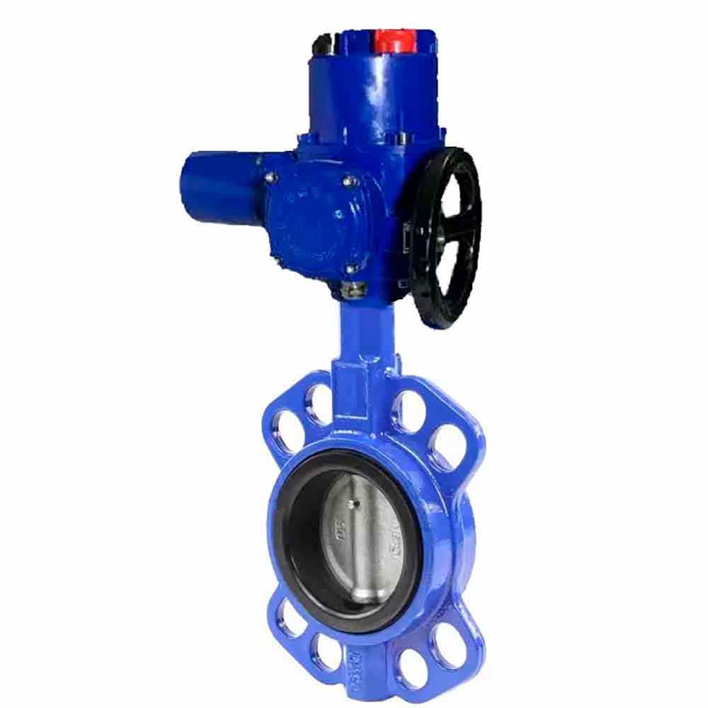 Válvula Mariposa de Agua Elefante WCB-316L-NBR material cuerpo - Acero al carbono WCB, material disco - Acero inoxidable AISI 316L, sello - NBR con actuador eléctrico 1/4 de vuelta Elefante QT-W (M) EX 220V