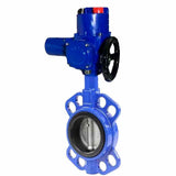 Válvula Mariposa de Agua Elefante WCB-316L-NBR material cuerpo - Acero al carbono WCB, material disco - Acero inoxidable AISI 316L, sello - NBR con actuador eléctrico 1/4 de vuelta Elefante QT-W (M) EX 220V
