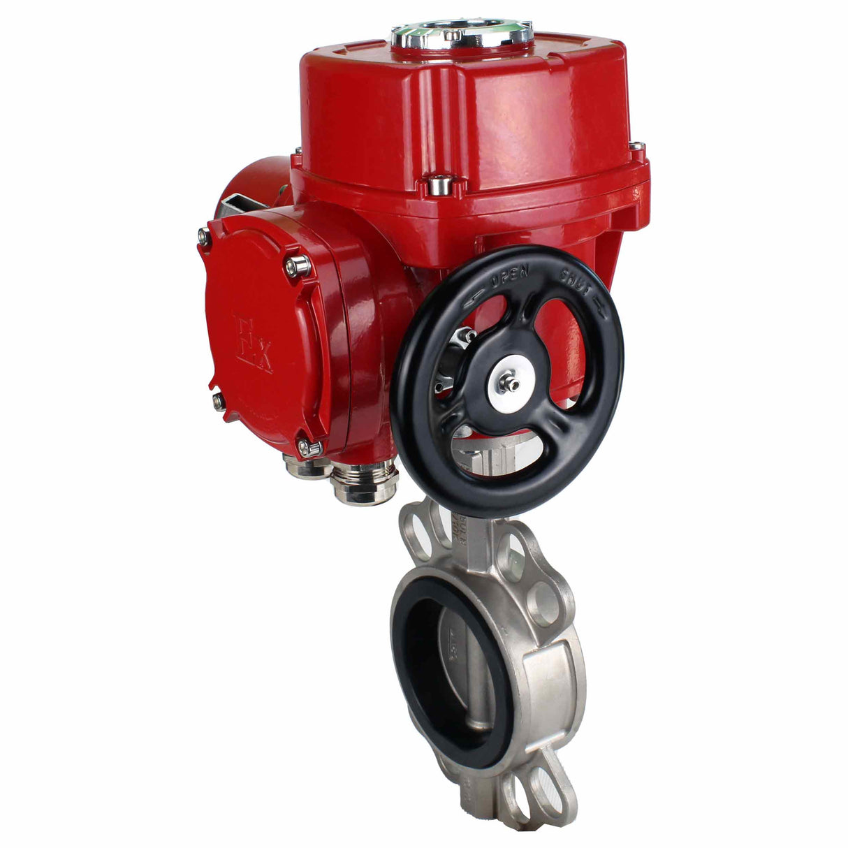 Válvula de mariposa de agua Elephant 316l-316l-epdm-elephant-qt-wm-ex-380v, material del cuerpo - acero inoxidable AISI 316L, material del disco - acero inoxidable AISI 316L, sello - EPDM, actuador eléctrico operado
