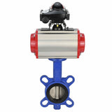 Vanne papillon d'eau Elephant WBV1332N-2W-Fb-H matériau du corps - Fonte GGG50, matériau du disque - Acier inoxydable 316L, joint - NBR avec actionneur pneumatique DA, distributeur pneumatique 4M310-08 220V et bloc d'interrupteur de fin de course APL-210N