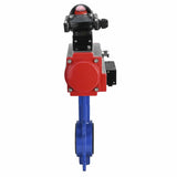 Vanne papillon d'eau Elephant WBV1332N-2W-Fb-H matériau du corps - Fonte GGG50, matériau du disque - Acier inoxydable 316L, joint - NBR avec actionneur pneumatique DA, distributeur pneumatique 4M310-08 220V et bloc d'interrupteur de fin de course APL-210N