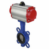 Válvula de mariposa de agua Elefante WBV1332N-2W-Fb-H, material del cuerpo: hierro fundido GGG50, material del disco: acero inoxidable 316L, sello: NBR con actuador neumático con resortes de retorno SA, distribuidor neumático 4M310-08 24V