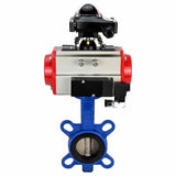 Vanne papillon d'eau Elephant WBV1332N-2W-Fb-H matériau du corps - Fonte GGG50, matériau du disque - Acier inoxydable 316L, joint - NBR avec actionneur pneumatique DA, distributeur pneumatique 4M310-08 220V et bloc d'interrupteur de fin de course APL-210N
