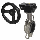 Válvula de mariposa de agua Elephant 316L-316L-VITON material del cuerpo - acero inoxidable AISI 316L, material del disco - acero inoxidable AISI 316L, sello - Viton con engranaje Elephant HAM