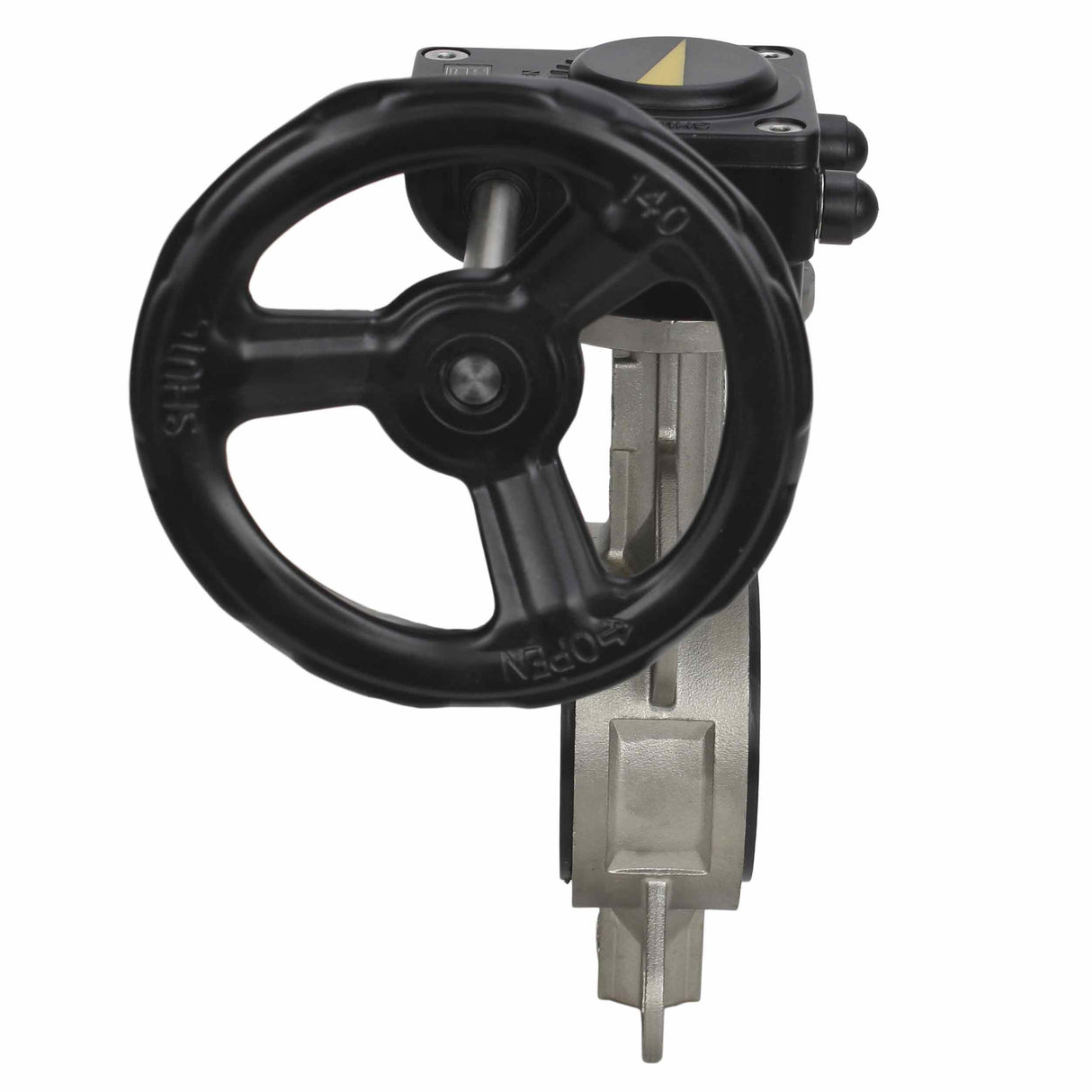 Válvula de mariposa de agua Elephant 316L-316L-VITON material del cuerpo - acero inoxidable AISI 316L, material del disco - acero inoxidable AISI 316L, sello - Viton con engranaje Elephant HAM
