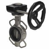 Válvula de mariposa de agua Elephant 316L-316L-VITON material del cuerpo - acero inoxidable AISI 316L, material del disco - acero inoxidable AISI 316L, sello - Viton con engranaje Elephant HAM