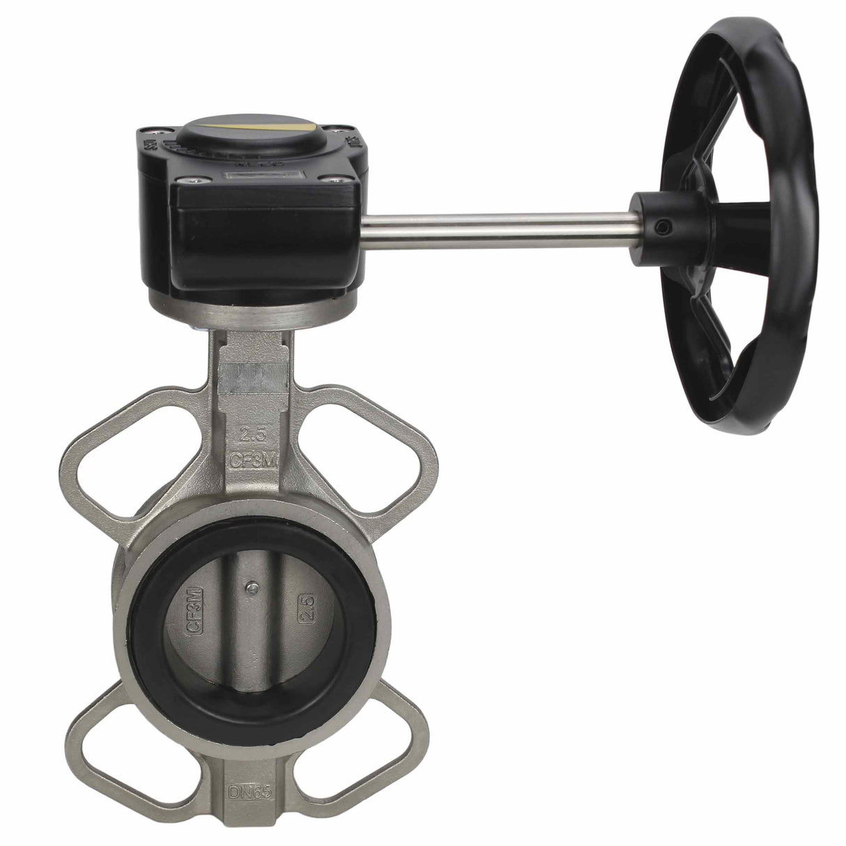Válvula de mariposa de agua Elephant 316L-316L-VITON material del cuerpo - acero inoxidable AISI 316L, material del disco - acero inoxidable AISI 316L, sello - Viton con engranaje Elephant HAM