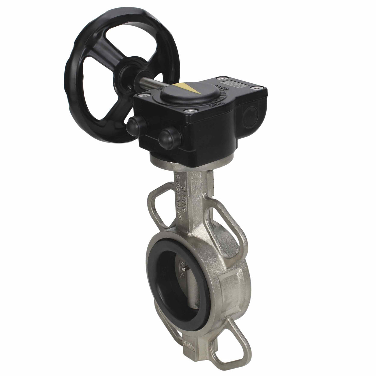Válvula de mariposa de agua Elephant 316L-316L-VITON material del cuerpo - acero inoxidable AISI 316L, material del disco - acero inoxidable AISI 316L, sello - Viton con engranaje Elephant HAM