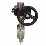 Válvula de mariposa de agua Elephant 316L-316L-VITON, material del cuerpo - acero inoxidable AISI 316L, material del disco - acero inoxidable AISI 316L, junta - Viton con engranaje Elephant HGB, con indicador de posición