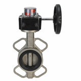 Válvula de mariposa de agua Elephant 316L-316L-VITON, material del cuerpo - acero inoxidable AISI 316L, material del disco - acero inoxidable AISI 316L, junta - Viton con engranaje Elephant HGB, con indicador de posición