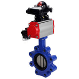 Vanne papillon d'eau Elephant WBV1631E-2W-Fb-H, matériau du corps - fonte QT450, matériau du disque - acier inoxydable AISI 304, joint - EPDM, actionneur pneumatique PA-SA avec ressorts de rappel, 4M310-08 220V, BKV APL-210N