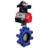 Vanne papillon d'eau Elephant WBV1631E-2W-Fb-H, matériau du corps - fonte QT450, matériau du disque - acier inoxydable AISI 304, joint - EPDM, actionneur pneumatique PA-SA avec ressorts de rappel, 4M310-08 220V, BKV APL-210N
