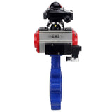 Vanne papillon d'eau Elephant WBV1631E-2W-Fb-H, matériau du corps - fonte QT450, matériau du disque - acier inoxydable AISI 304, joint - EPDM, actionneur pneumatique PA-SA avec ressorts de rappel, 4M310-08 220V, BKV APL-210N
