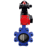 Vanne papillon d'eau Elephant WBV1631E-2W-Fb-H, matériau du corps - fonte QT450, matériau du disque - acier inoxydable AISI 304, joint - EPDM, actionneur pneumatique PA-SA avec ressorts de rappel, 4M310-08 220V, BKV APL-210N