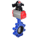 Vanne papillon d'eau Elephant WBV1631E-2W-Fb-H, matériau du corps - fonte QT450, matériau du disque - acier inoxydable AISI 304, joint - EPDM, actionneur pneumatique PA-SA avec ressorts de rappel, 4M310-08 220V, BKV APL-210N