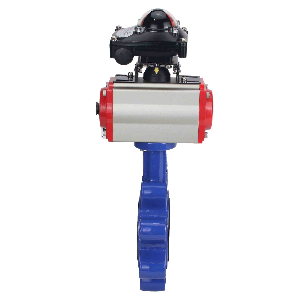Vanne papillon d'eau Elephant WBV1631E-2W-Fb-H, matériau du corps - fonte QT450, matériau du disque - acier inoxydable AISI 304, joint - EPDM, actionneur pneumatique PA-SA avec ressorts de rappel, 4M310-08 220V, BKV APL-210N