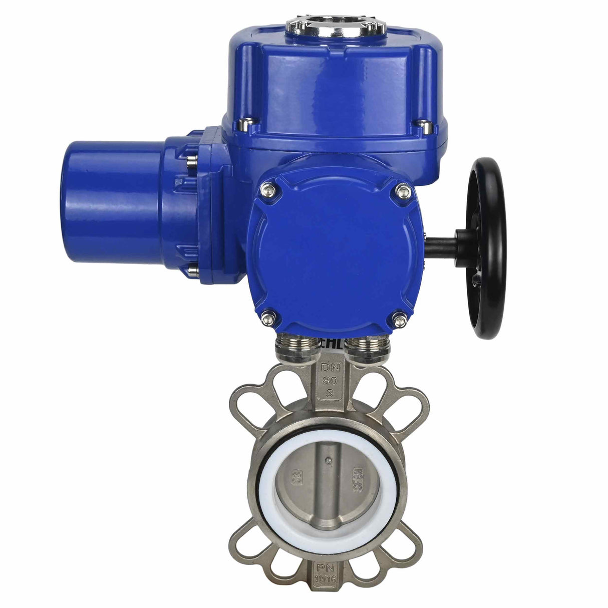 Válvula de mariposa de agua Elephant 316L-316L-PTFE, material del cuerpo - acero inoxidable aisi 316l, material del disco - acero inoxidable AISI 316L, sello - PTFE con actuador eléctrico de 1/4 de vuelta Elephant QT-W (M) 380V