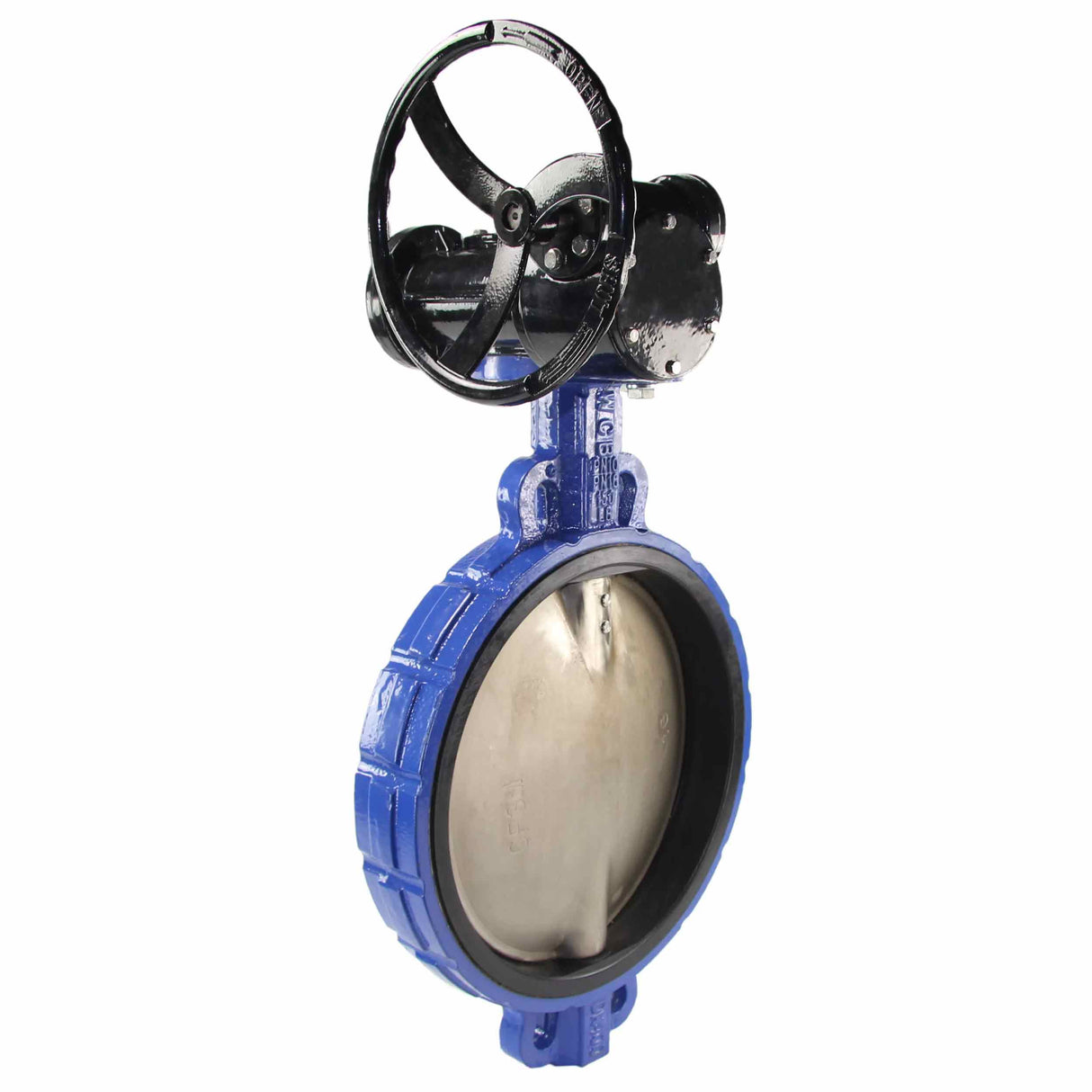 Válvula de mariposa de agua Elephant WCB-316L-EPDM, material del cuerpo - acero al carbono WCB, material del disco - acero inoxidable AISI 316L, sello - EPDM, operada por engranajes